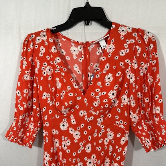 NWT $45 RIXO for Target [ 2 ] Floral Puff Sleeve Swing‎ Dress in Red Daisy - Picture 9 of 15
